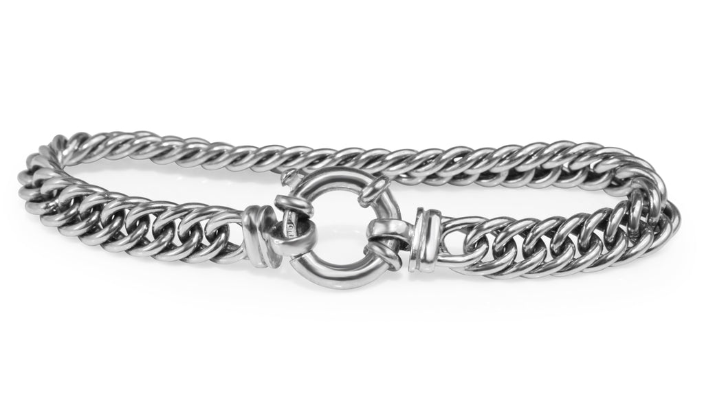 9ct White Gold Double Curb Link Bracelet – BURLINGTON