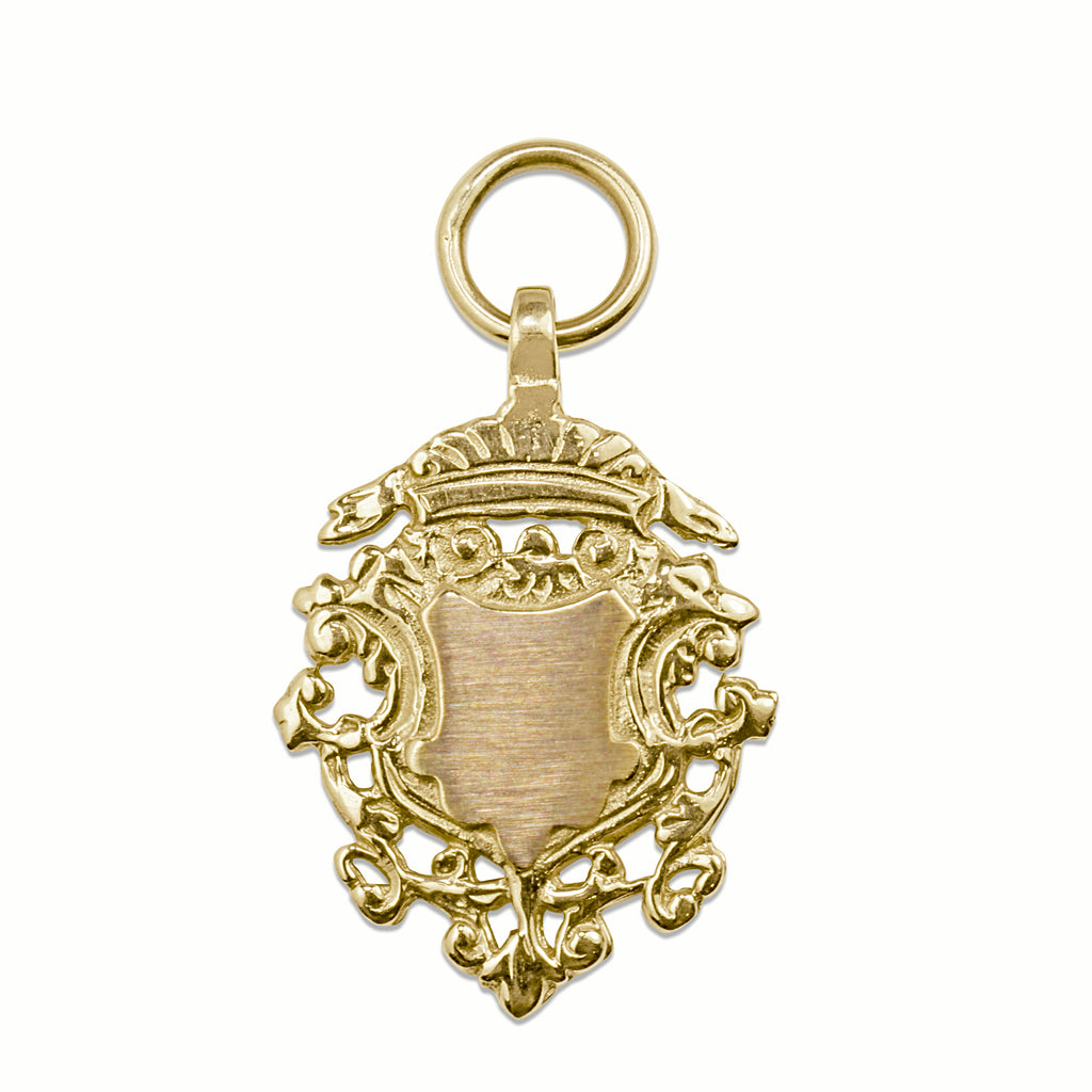 Gold hot sale shield pendant