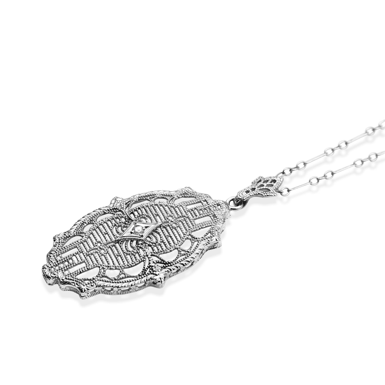 Art on sale Deco Filigree Necklace.