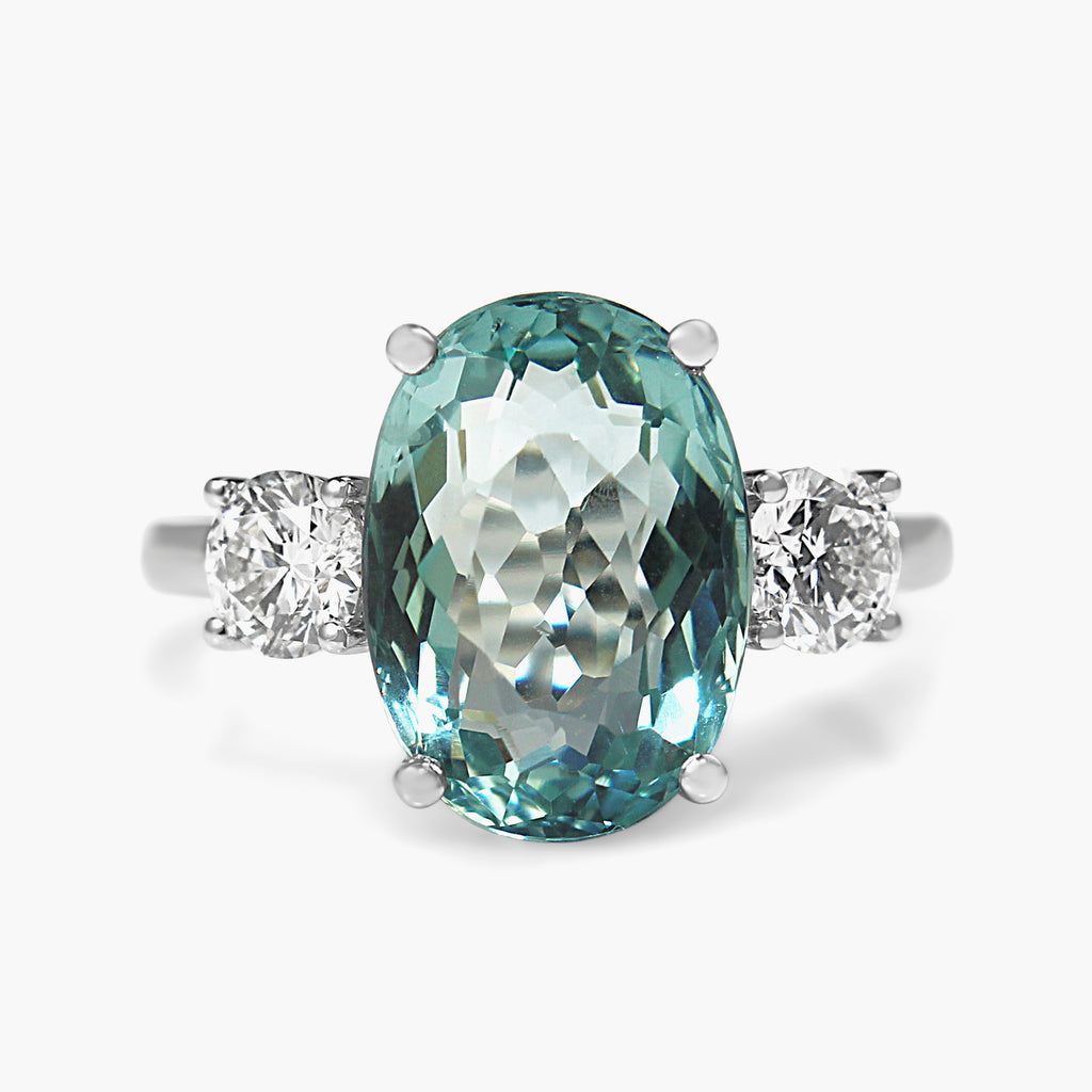 Aquamarine 3 store stone ring