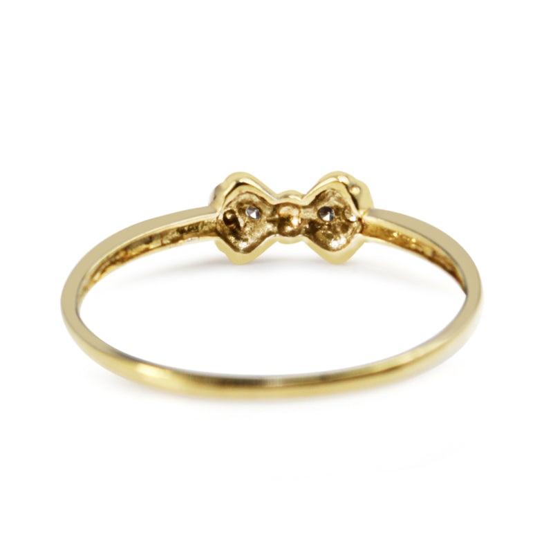 9ct Yellow Gold Diamond Bow Ring