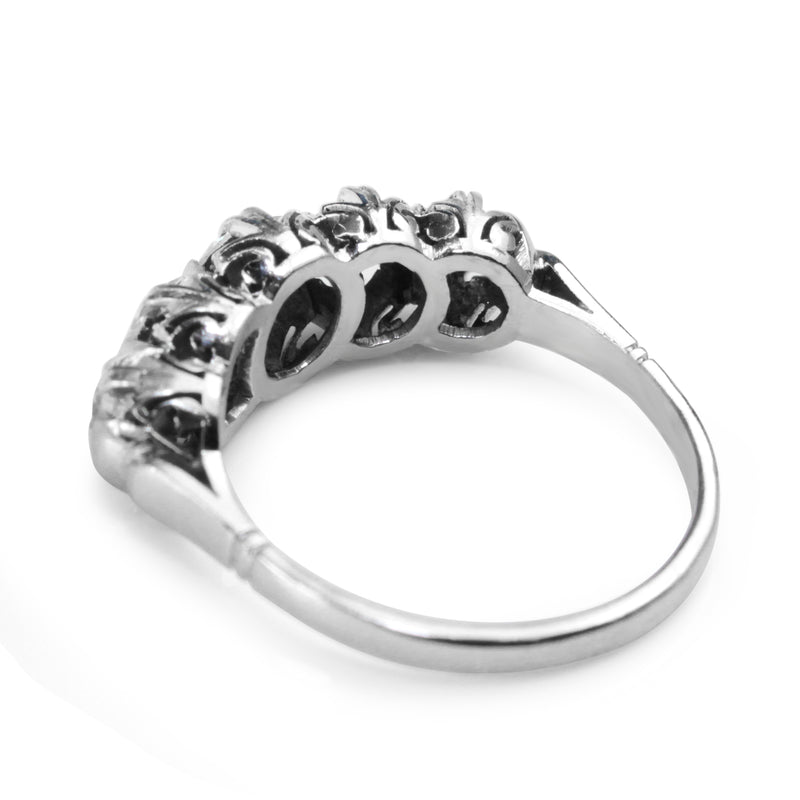 Platinum 5 Stone Vintage Ring